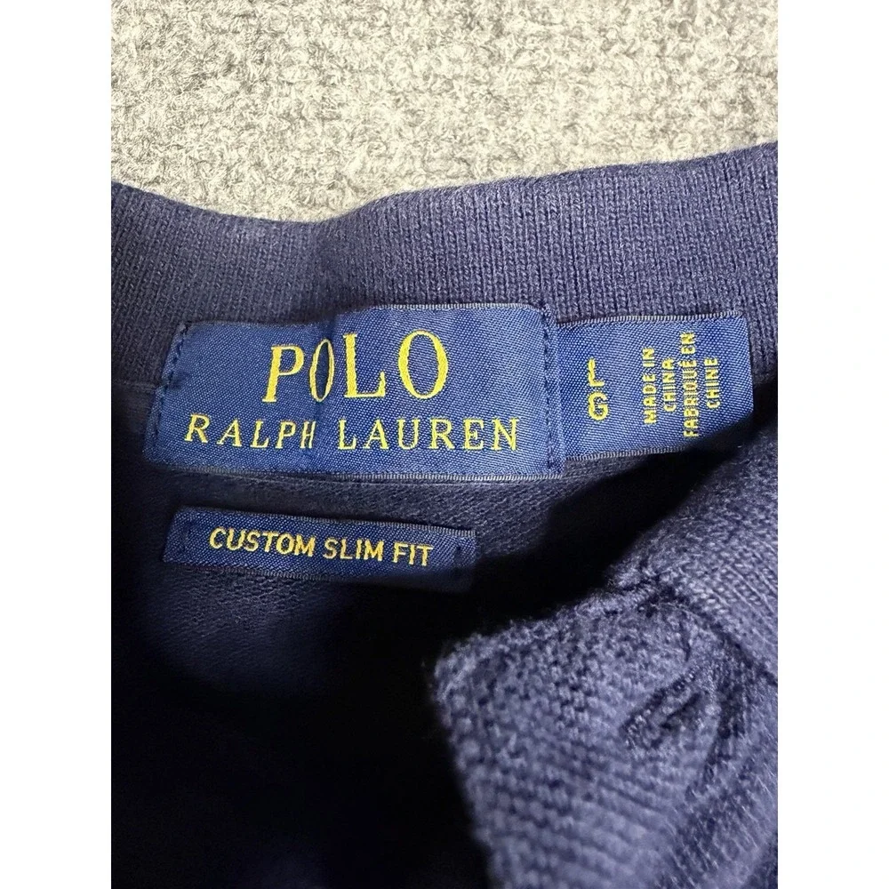 Men's Polo Ralph Lauren Big Pony #3 Shirt Size Large Custom Slim Fit Blue